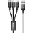 SiGN 3-i-1 Kabel USB-C, Micro-USB, 5V, 3A 0.2m