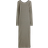 H&M Dame Ribbet Kjole Med Dyb Udringning - Sort/Beige