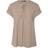 Yours Curve Linen Marl Tie Front Top Plus Size - Natural Brown