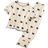 Shein Tween Girls Pajama Set Apricot Butterfly Pattern - Black