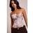PrettyLittleThing Textured Sheer Floral Lace Corset - Chocolate