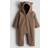 H&M Fleeceoverall Med Huva - Brun