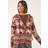 Roman Jacquard Zip Hooded Cardigan - Burgundy