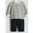H&M Baby 2-Delat Sweatshirtset - Marinblå/Randig