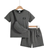 Shein Boys Casual Outing Outfit - Mandarin Collar Short Sleeve T-shirt And Shorts Set with Pouch - Summer
