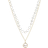 Shein 1Pc New Women's Pearl Necklace Kpop Gold Bead Pendant Necklace Goth Double Layer Chain Choke Loop Women's Daily Fashion Party Jewelry Gift