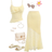 Shein Girlism Teen Girl Resort & Wedding Lace Asymmetric Hem Top And Low Waist Fishtail Ruffle Asymmetrical Hem Skirt Set
