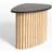 OHS Madison Ribbed Light Wood/Black Bedside Table 41x38.5cm