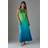 Warehouse Petite Ombre Strappy Satin Maxi Sundress - Blue