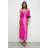 Warehouse Womens Satin Twill Notch Front Bardot Dress - Pink