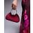 True Decadence Clutch Taske Velour Guldfarvet Aftagelig Crossbody Strop - Rød