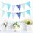 Shein Blue Coarse Linen Fabric Bunting Flags 12pcs