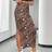 Shein Tween Girl Slayr Casual Street Style Leopard Print Knit Snug Fit Skirt
