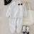 Shein Young Boy Toddler Collar Half Zip Pocket Sweatshirt Set - Gray