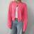 Shein Solid Color Crew Neck Long Sleeve Loose Cropped Cardigan Sweater