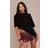 PrettyLittleThing Fine Knit Poncho Style Top - Black