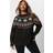 Yours Fairisle Knitted Jumper Women - Black