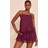 PrettyLittleThing Chiffon Frill Detail Playsuit - Purple