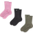 Lululemon Daily Essential Crew-Socken Unisex 3er-Pack - Pink Frosting Heathered Bay Leaf/Black