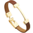 Shein 1pc Fashionable Gold Letter Leather Bracelet/Wristband