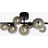 Aneta Molekyl Black/Smoke Grey Ceiling Flush Light 58cm