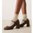 Glamorous Wide Fit Blekbruna Mary Jane Skor Blockklack Bred Passform - Brown