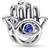 Pandora Hamsa Hand Charm - Sterling Silver/Man-Made Crystal Blue