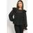 PixieGirl Petite Frill Shoulder Chiffon Blouse - Black