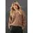 Warehouse Bubble Knit Slouchy V Neck Jumper - Beige