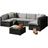 Furniturebox Orlando - Black Outdoor Lounge Set, 1 Table incl. 6 Sofas