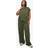 boohoo Plus Cap Sleeve Structured Top And Pleated Wide Leg Trouser - Green