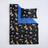 OHS Junior Space Dinosaur Print Reversible Duvet Cover Set Black/Blue