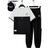 Shein Teenager Boys Crew Neck Casual Contrast Color Letter Print T-shirt And Sports Pants Set