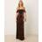 Maya Deluxe Maya Velvet Bardot Dress - Chocolate