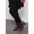 Yours Faux Leather Block Heel Ankle Boots - Burgundy