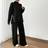 Shein Women Asymmetrical Button Detailed Hem Sweater Pant - Two Piece
