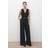 Mango Pinstripe Jumpsuit With Belt - Dark Navy