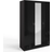 Fwstyle Chilton 3-Door Black Gloss Wardrobe 114x181cm