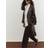 Stradivarius Long Faux Leather Trench Coat - Brown