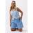 Yours Gingham Textured Shorts Women - Blue