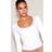 PrettyLittleThing Cotton Scoop Neck Long Sleeve Bodysuit - White