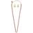 Steve Madden Bow Tennis Necklace Earring Jewelry Set - Pink