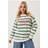 Yours Curve Ivory White Green Stripe Los Angeles Sweatshirt - Ivory