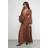 Warehouse Premium Satin Open Back Maxi Dress - Chocolate