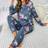 Shein Floral Print Crew Neck Long Sleeve Top Pants - Multicolor