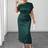 Shein Plus Size Satin Asymmetric Ruffle Collar Maxi Dress - Summer