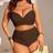 Shein Plus Size Women Solid Color Gather Strap Set