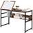 Homcom Tiltable Rustic Brown/Black Writing Desk 60x120cm