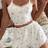 Shein Romantic Flora Jacquard Sleeveless Pajama Set 2 Pieces - White