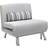 Homcom Linen 3-in-1 Convertible Light Grey Sofa 75cm 1 Seater